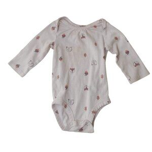 Carter’s Just One You Baby Bodysuit 6M Long Sleeve Forest Animals Print